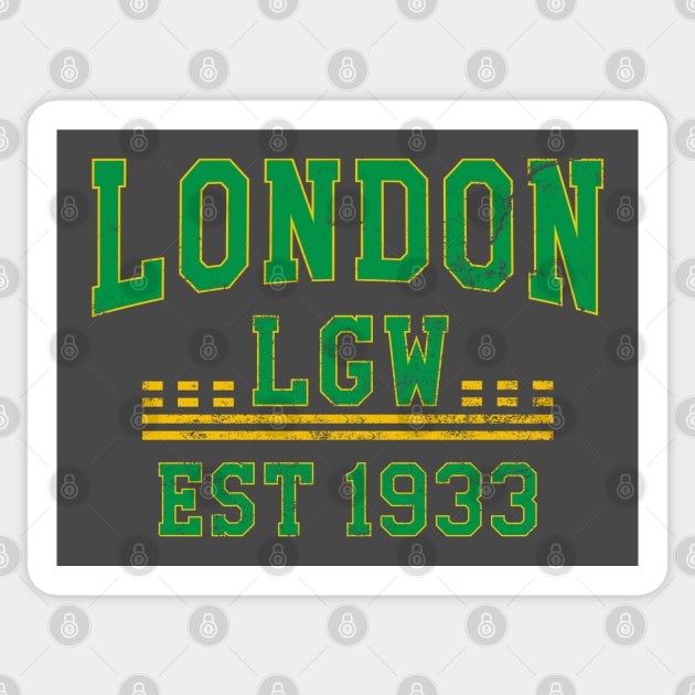 LGW London Gatwick Airport in collegiate style Sticker by Airport Apparel